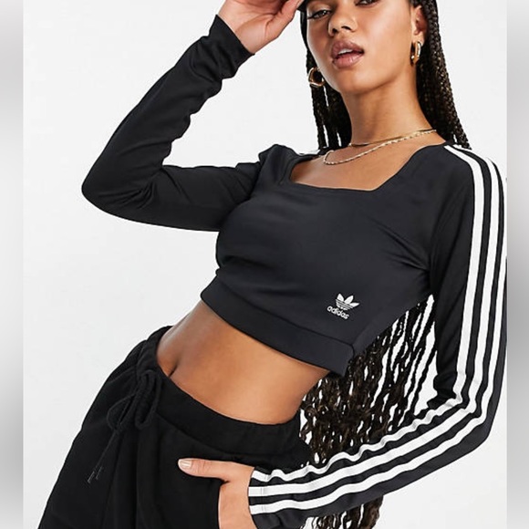 Adidas Originals Crop Top, Scoop Neck, sz small NWT - Picture 5 of 5